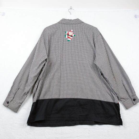 LEMON GRASS 3D Dancing Santa Reindeer Christmas Embroidered Button Up Shirt 2X - Picture 7 of 11